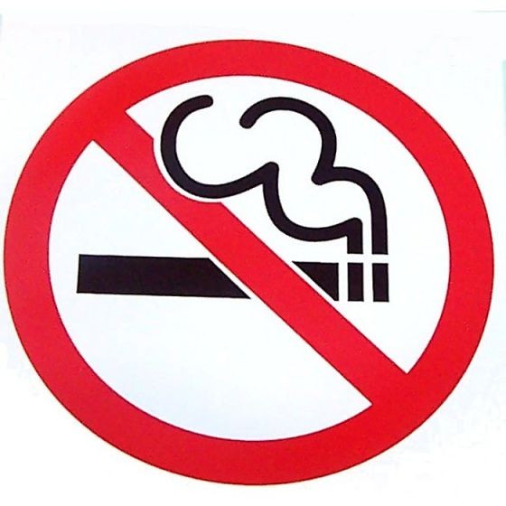 ""No Smoking"" Self Adhesive Label 100x100mm
