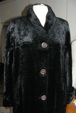 Vintage 1990s Nuage at Debenhams black velvet retro 1950s style coat Size 18/20