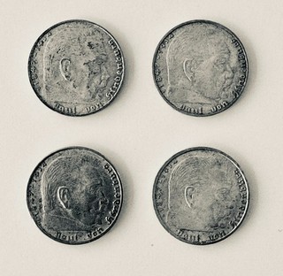 2 Reichmark Hindenburg 1939 4 Stück