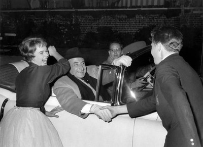 German child star Cornelia Conny Froboess with actor colleagues in- Old Photo