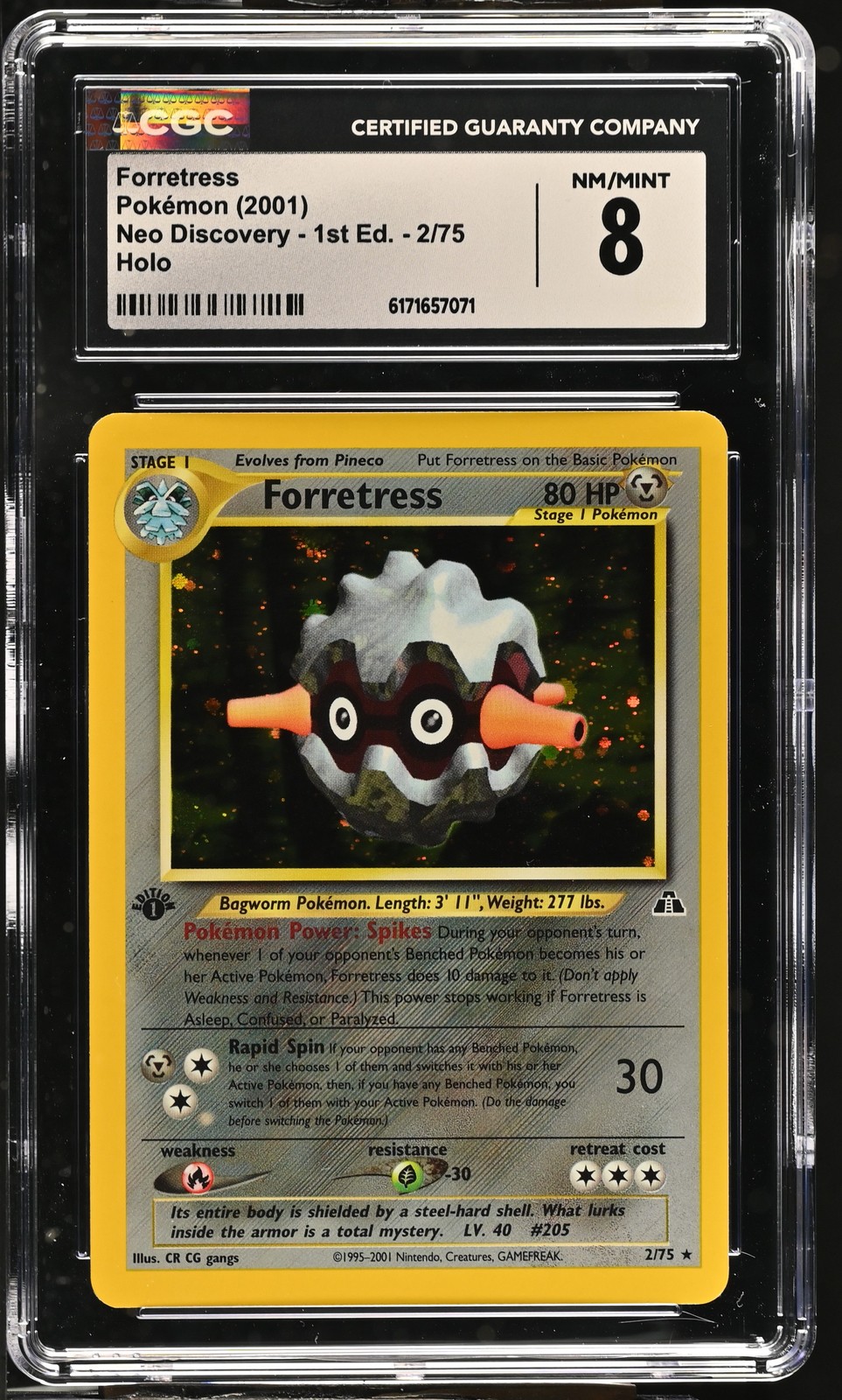 CGC 8 Forretress 2/75 Neo Discovery 1st Edition Holo Pokemon Card
