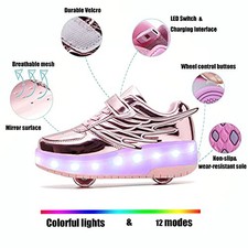 Nsasy Kids Roller Shoes Boy Girl Sneakers with Wheels Become Sport Sneaker