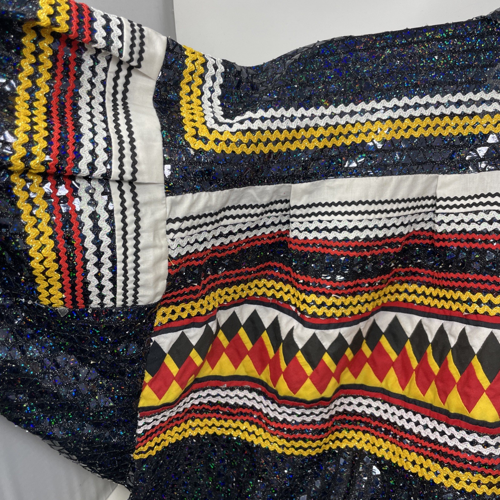 Handmade Iridescent Sequined Patchwork Pullover T… - image 10