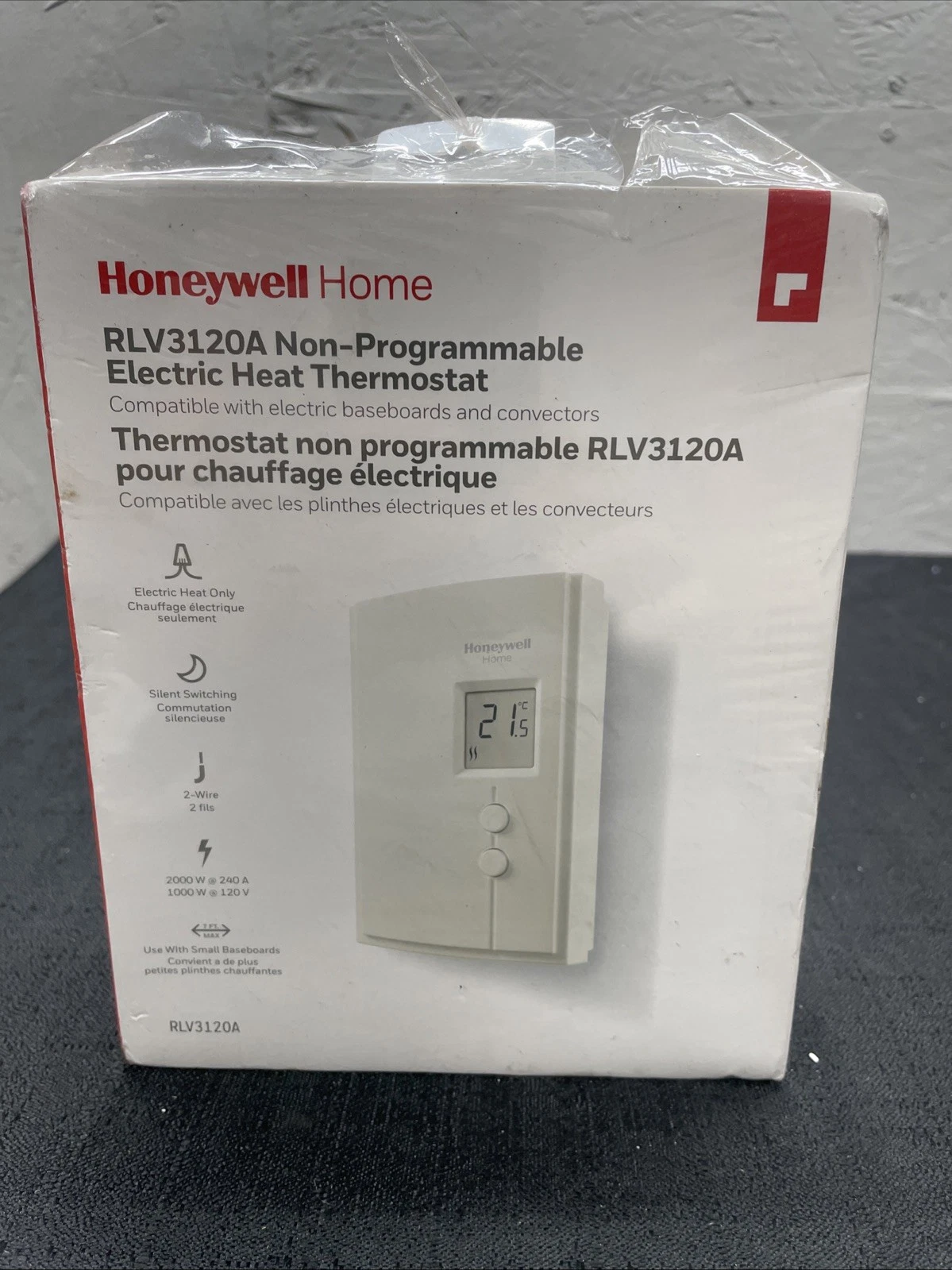 New, Sealed. Honeywell RLV3120A 1005 Non-Programmable Electric Heat Thermostat