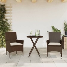 Bistroset Balkonset Gartenmöbel Sitzgruppe Balkonmöbel Poly Rattan Glas vidaXL