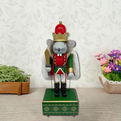 12 Zoll Maus Nussknacker Puppe Spieluhr Weihnachten Tisch Herzstück Holz Handwerk