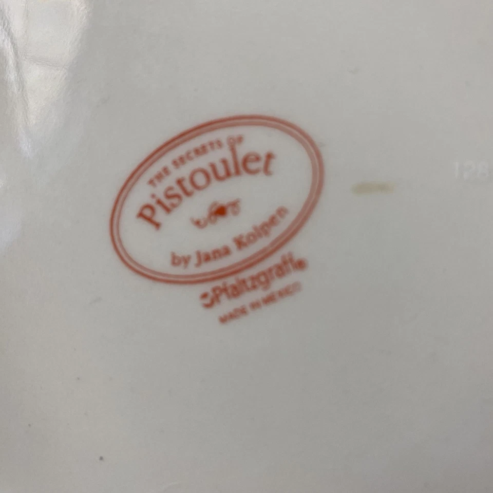 普法尔茨格拉夫 Pistoulet 黄色蓝色沙拉盘 2 件套花卉藤扇贝 — 第 4/4 张图片