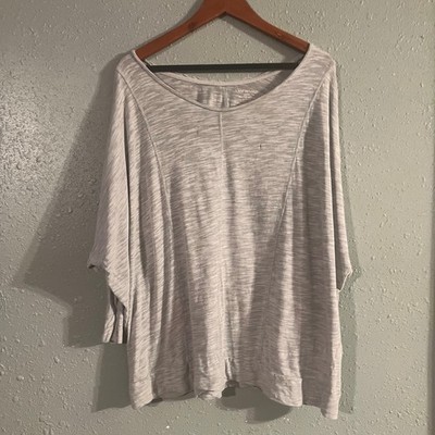 Lane Bryant Women s Grey & White Oversized Blouse sz 22/24 Boxy Light weight