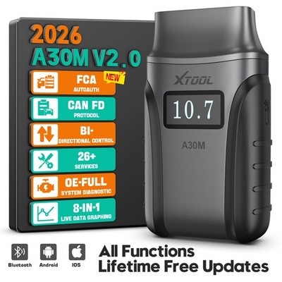 XTOOL A30M V2.0 Bluetooth Wireless OBD2 Diagnosegerät KFZ Scanner Alle Systeme