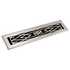 Signature Hardware Victorian Brass Floor Register 2-1/4'' x 14'' Brushed Nickel