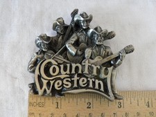 1981 ORNATE COUNTRY WESTERN SHAPED BELT BUCKLE