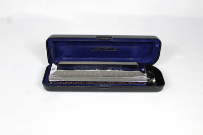 M.SUZUKI SCX-64 Chromatix Chromatic Harmonica 16 Holes W/Case-FAST FREE SHIPPING