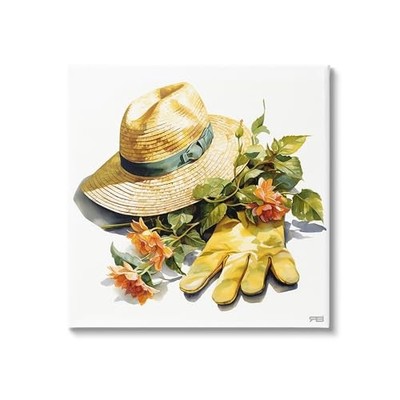  Floral Gardening Gear Canvas Wall Art by RB 24''L x 24''W