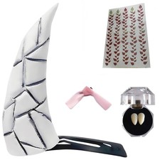 Kamado Nezuko Cosplay Horn Costume Tattoo Anime Teeth Cosplay Costume Props A...