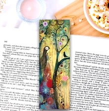 Handmade Bookmark - Whimsical Nature, 6x2 Unique Gift For Book Readers