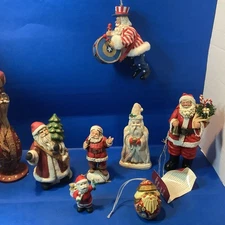 Vintage  Christmas Santa Figurines/ornaments Lot Of 8 Assorted Styles