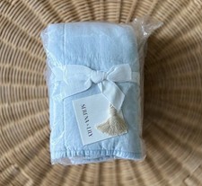 NEW Serena Lily Verona/The Washed Linen Euro Pillow Sham-Sky Blue