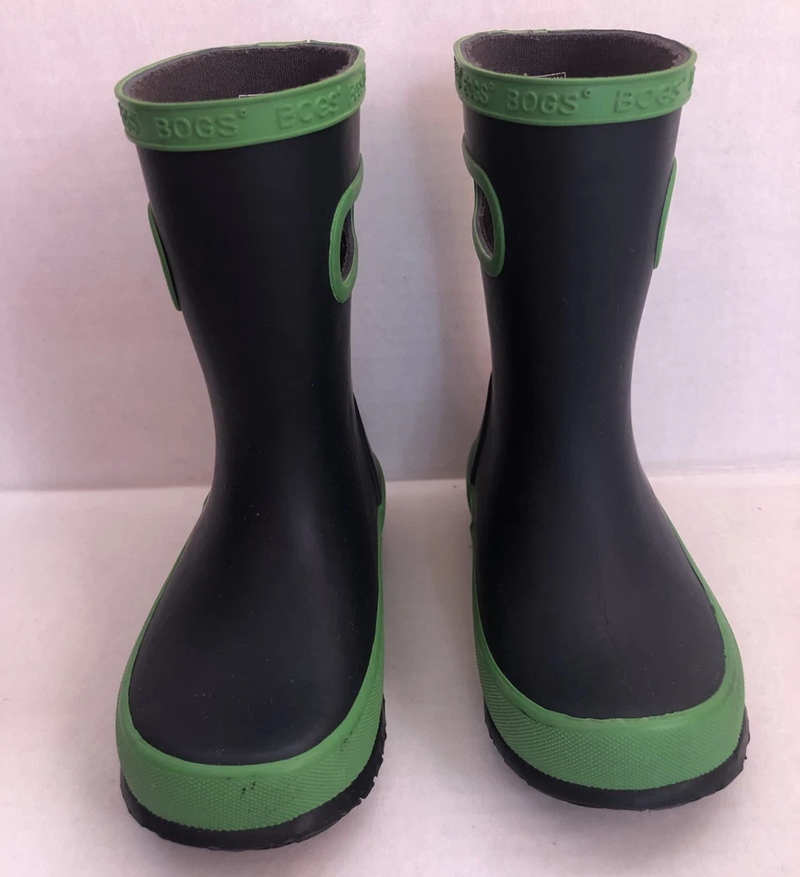 ✨ BOGS Toddler Boy 8 Skipper Solid Navy Blue Green Waterproof Rain Boots ✨ - Image 3 of 4