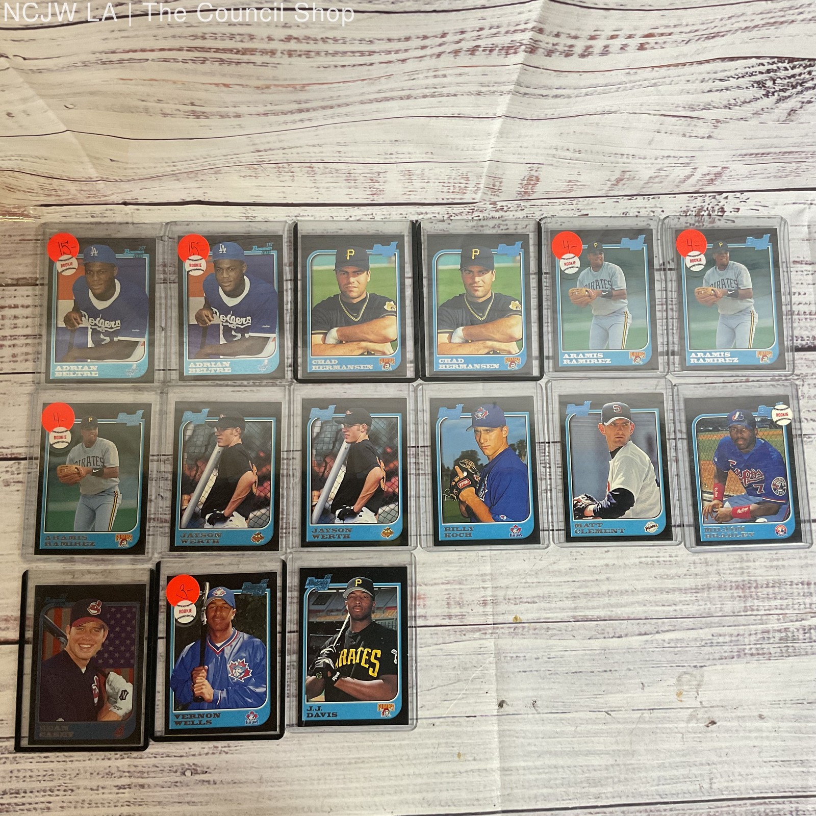Set of 15 1997 TOPPS 1st Bowman Baseball Cards