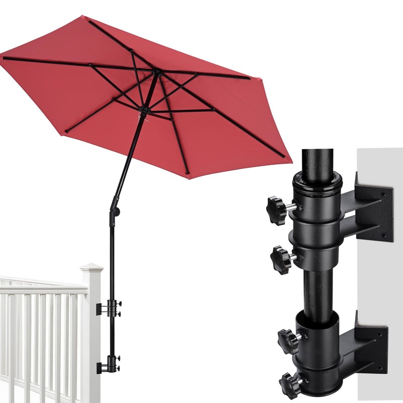 Yescom 7.5' Patio Umbrella Deck Mount Kit w/ Side Corner Holder for Outdoor Rail