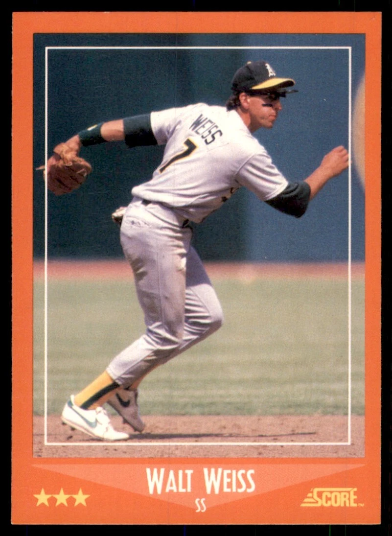 1988 Score Rookie & Traded Walt Weiss Oakland Athletics #102T