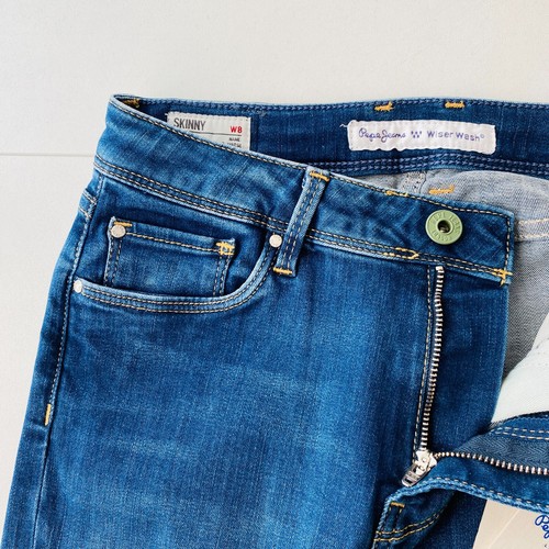 Pepe Jeans Mujer Azul Cintura Alta Pitillo Vaqueros Cortos W26 L28 - Imagen 6 de 13