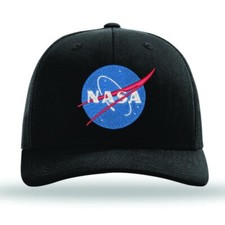NASA Insignia Small Space Logo Embroidered Patch Snapback Trucker Cap BRAND NEW