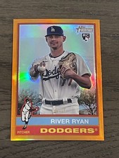 2025 Topps Heritage Chrome Orange Refractor River Ryan RC #45 Dodgers /25