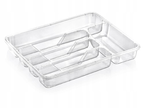 Plastic Kitchen Cutlery Tray Organiser Rack Holder Drawer Insert Tidy Set of 2 - Picture 2 of 18