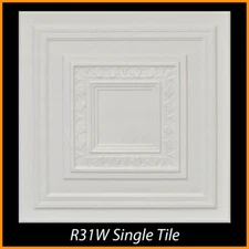 DIY Ceiling TilesTexture Glue Up 20x20 - R31 White - lot/104 pcs 274 sq ft