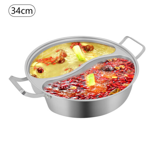 Double-flavor Hot Pot Hot Pot with Divider Hot Pot with Clear Lid - Picture 2 of 19