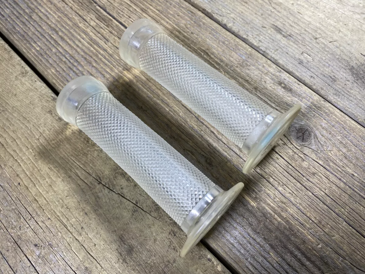 OLD SCHOOL BMX MX CLEAR GRIPS VINTAGE BMX BIKE BICYCLE GRIPS