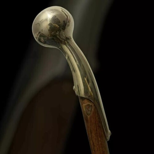 NEW SOLID ANTIQUE SOLID BRASS HANDLE WOODEN WALKI… - image 2