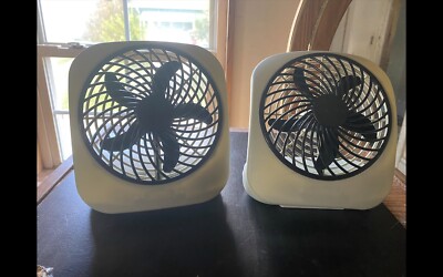 O 2 Cool 5-Inch Portable Fan Desk Travel, Gray Battery Operated 2 pack