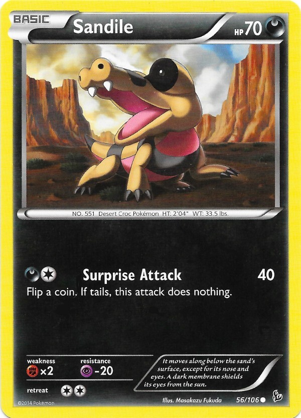 Sandile Flashfire 56/106 Pokemon TCG Card NM/M Regular