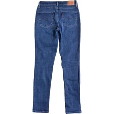 Levis 721 High Rise Skinny Blue Stretch Distressed Denim Jeans Tag 30 X 28 Ins