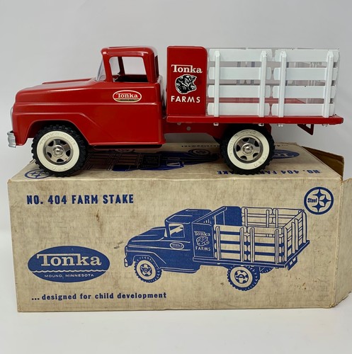 1962 Original Tonka #404 Farm Stake Truck and Box. Very Nice!