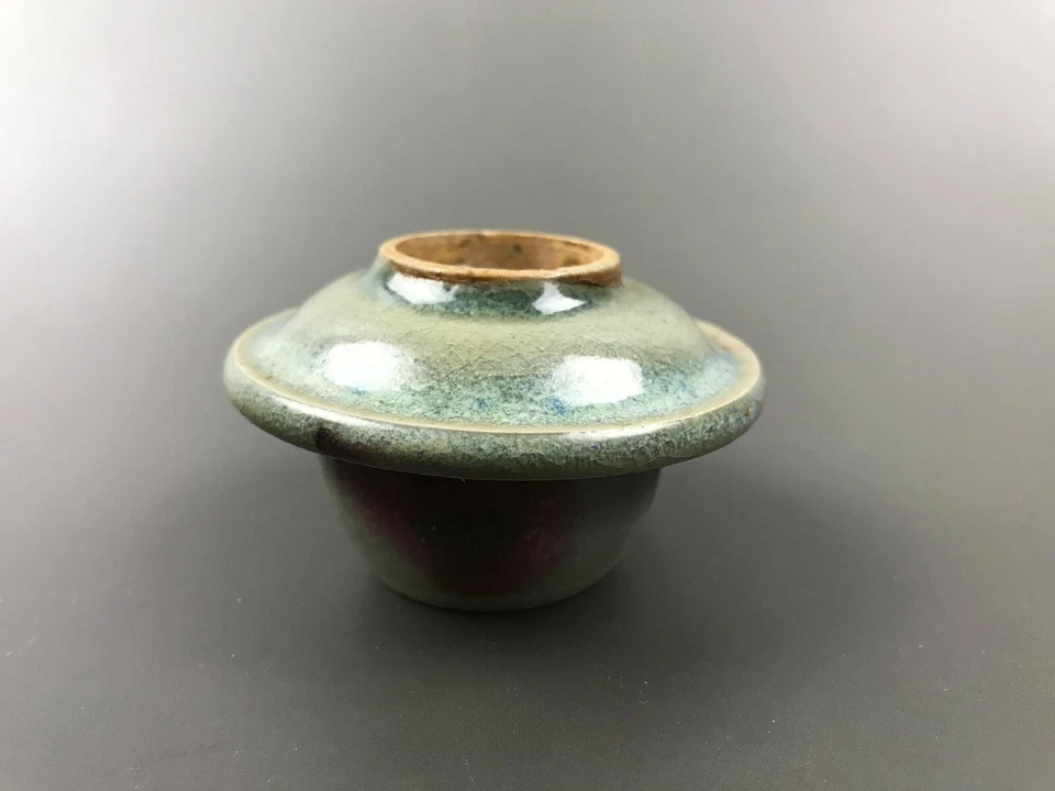 Taza de té esmaltada roja y azul horno Jun porcelana china rara 960-1279 dinastía Song Foto 4 de 4