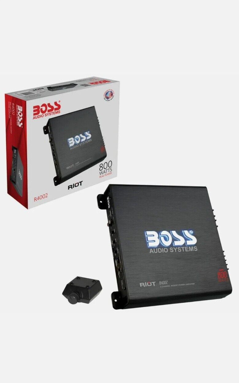 Boss Audio Riot R4002 Car Audio Class A/B 2 Channel Full Range Amplifier 800W