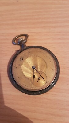 Montre De Poche (gousset) Bronze Doré - Années 1910 - Balancier Cassé - À Restaurer