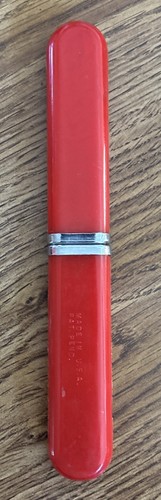 VINTAGE HOBO SLOT PICNIC TAKE APART KNIFE & FORK ~ RED COMPOSITE ~ USA PAT PEND - Picture 5 of 12