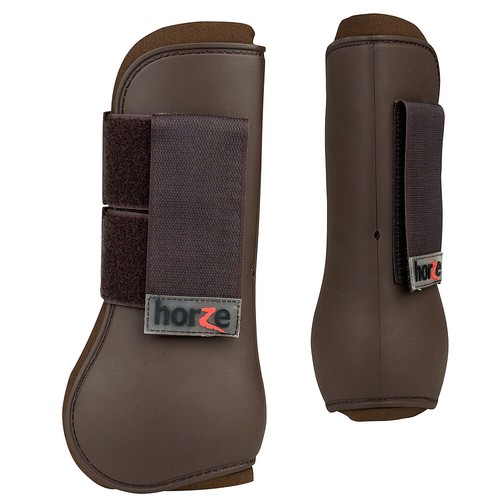 12HZ Horze Spirit Plastic Horse Tendon Boots Chocolate Brown Full Size