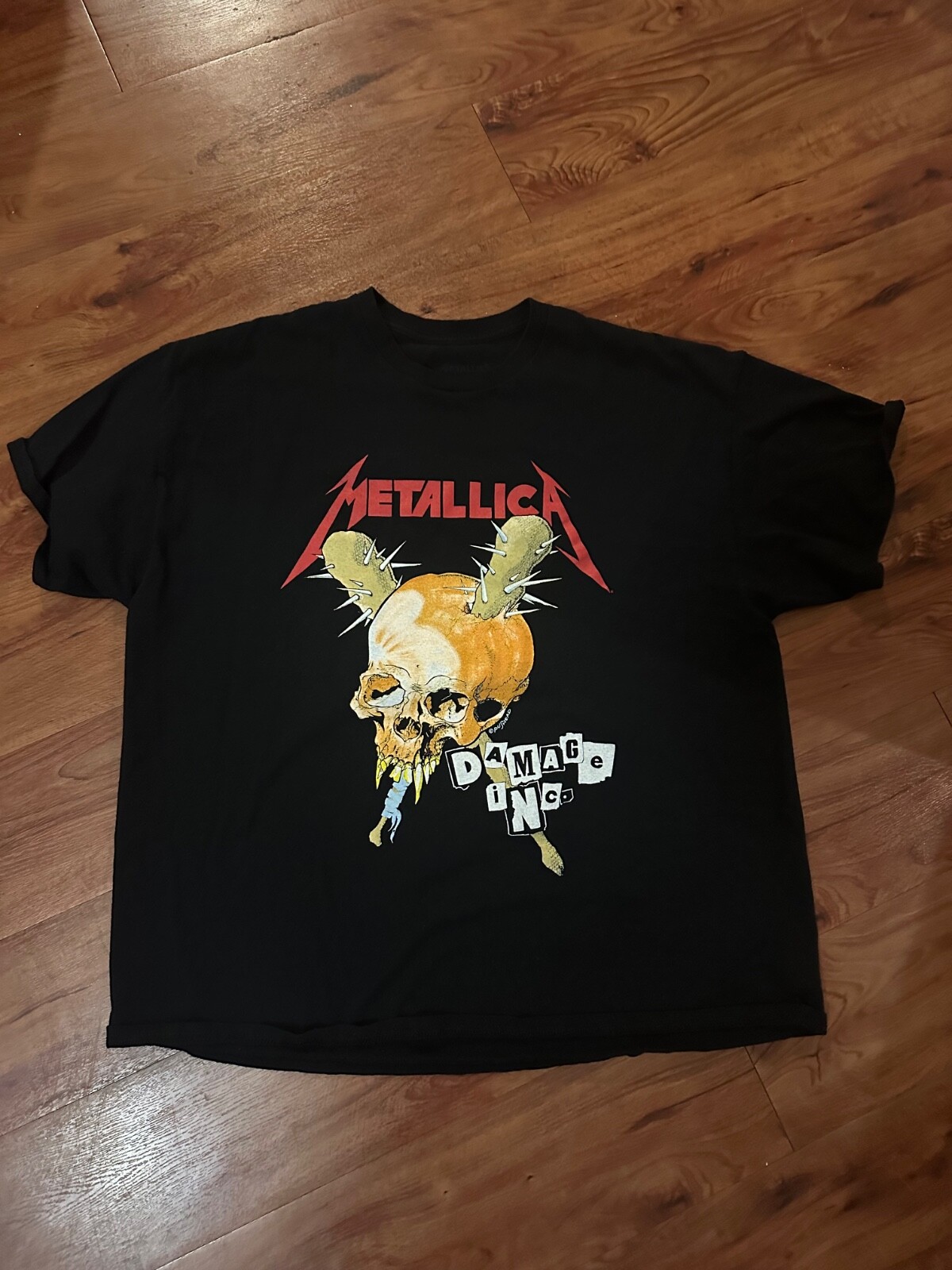 Metallica Damage INC. Maglietta Aderente In Cotone Morbido – Importazione USA, Taglia M, Colore Nero