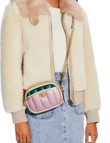 Coach Metallic Quilted Soft Leather Color-Block Small Camera Bag $375 NWT - Picture 20 of 23