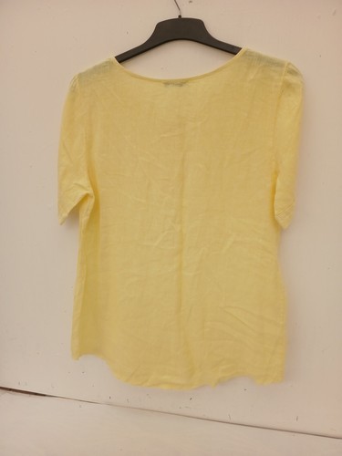 Italian Linen Top Short sleeve Button front Womens Small Alessia Pacini P2P 20". - Picture 9 of 13