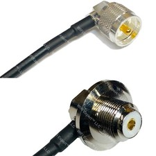 RFC240UF UHF Male Angle to UHF Female Angle Bulkhead Coax RF Cable USA-Ship Lot