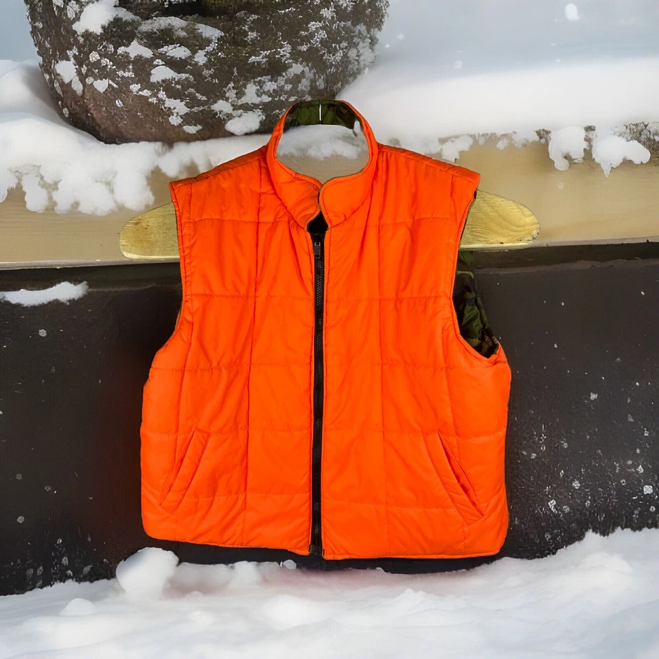 Vtg Game Winner Sportswear Camouflage Vest Large 42/44 Hunting Reversible - Image 3 of 4