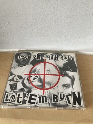 Piss On Authority.Let em Burn.Virgin 1998.4 Track cd ep PLUS Newspaper Cutout