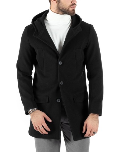 Abrigo De Un Botón Para Hombre Con Capucha Baronetto Elegante En Varios Colores - Imagen 41 de 63