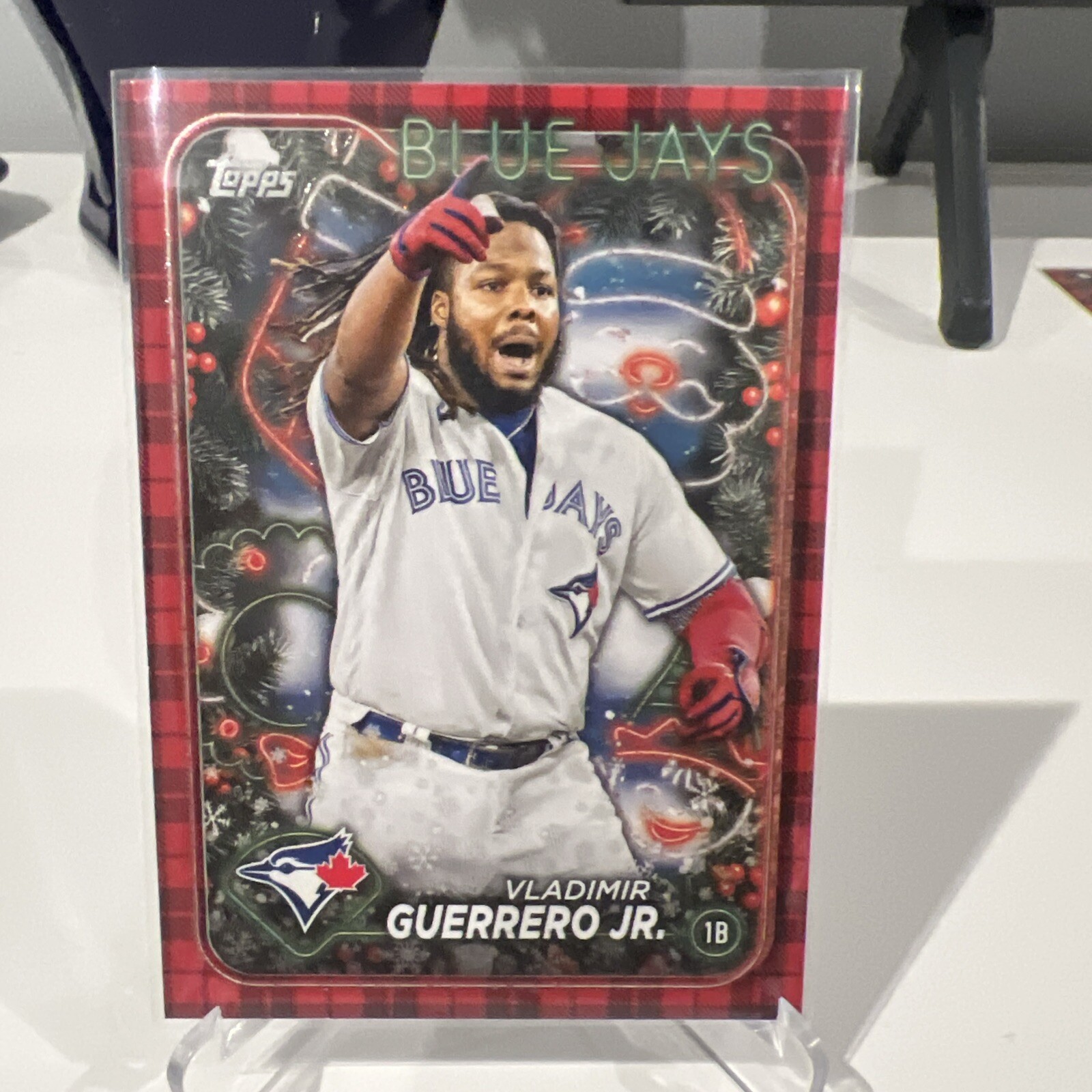 2024 Topps Holiday red black plaid advent calendar#H133 Vladimir Guerrero Jr.